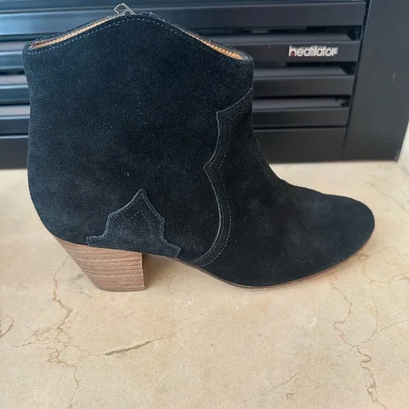 Isabel Marant Dicker Black Suede Leather Ankle Boots, 37/US 7, Good Condition - Picture 13 of 16